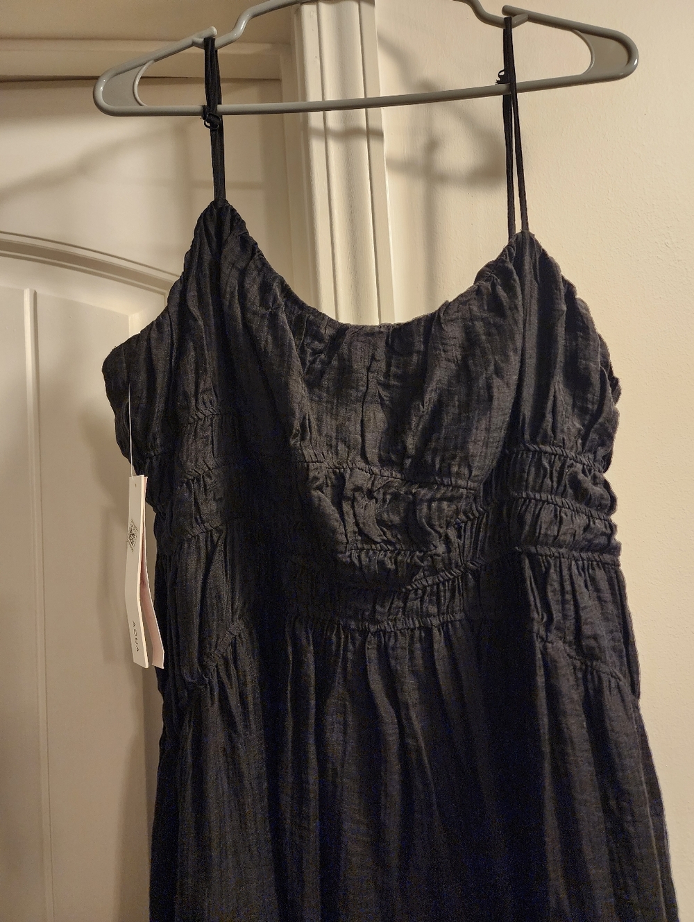 AQUA for Bloomingdale's Elegant Black Spaghetti Strap Dress NWT Size XXL $118